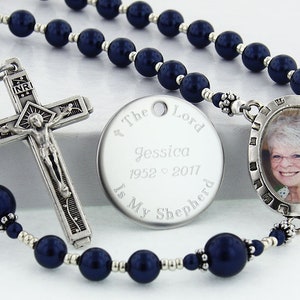 Memorial Rosary, Personalized Rosary, Photo Rosary, Memory Rosary, Memorial Gift, Rosary, Rosary Beads, Loving Memory, PMemoryDBDBp