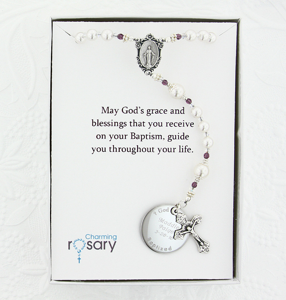 Baptism Rosary Girl Rosary Baptism Gift Christening Gift Etsy