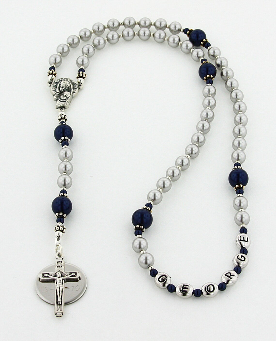 Baptism Boy Rosary Personalized Rosary Baptism Gift Etsy