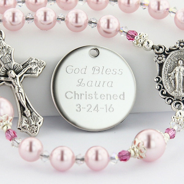 Baptism Rosary, Girl Rosary, Christening Girl, Baptism Gift, Catholic Jewelry, Christening Gift, Rosary, Personalize Rosary, DarlingPabPCc