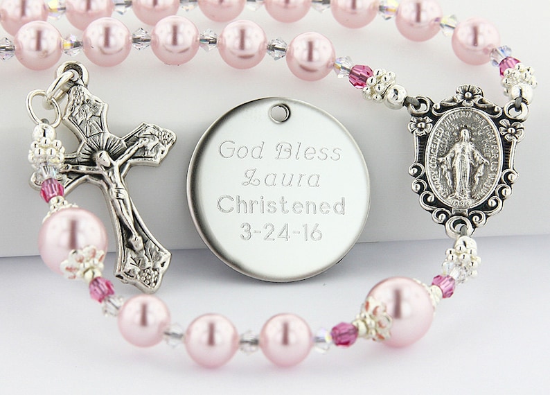 Baptism Rosary Girl Rosary Christening Girl Baptism Gift Etsy
