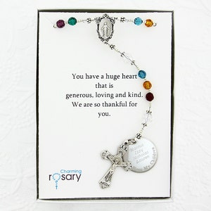 Mother's rosary, Personalized rosary, Rosary beads, Birthday rosary, Family rosary, Birthstone rosary, Catholic rosary, Rosary, QueenBCC4c image 2