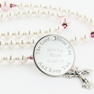 Baptism Girl Rosary, Christening Gift or Girls Baptism Gift, Personalized Rosary Beads, Custom Rosary, Rosary, Catholic Rosary, PreciousWPc