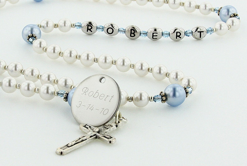 Baptism Boy or Girl Rosary Personalized Rosary Baptism Gift Etsy