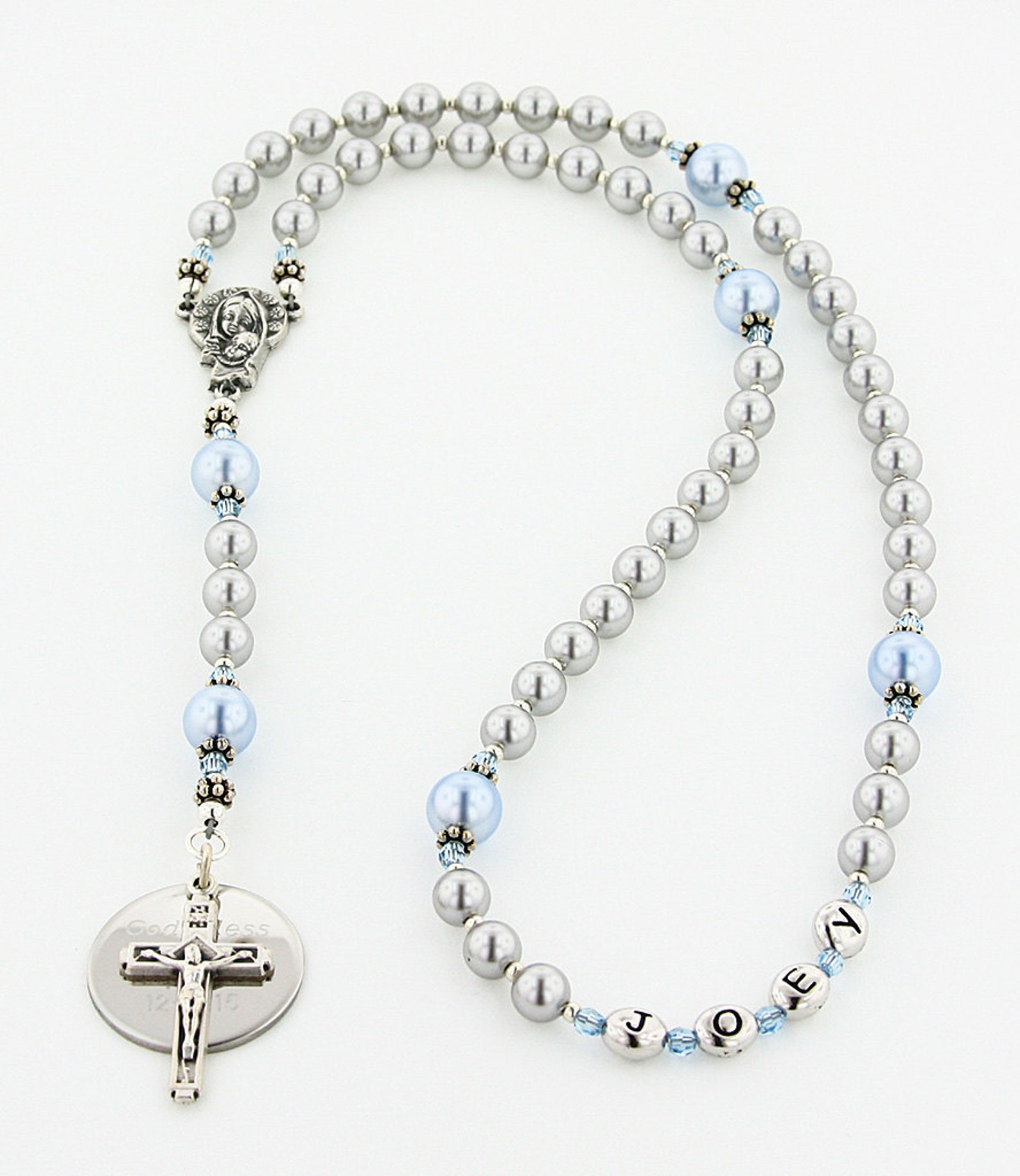 Baptism Boy Rosary Personalized Rosary Baptism Gift Etsy