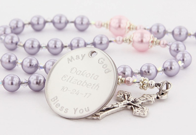 Girls Christening Rosary Girls Baptism Gift Rosary Beads Etsy