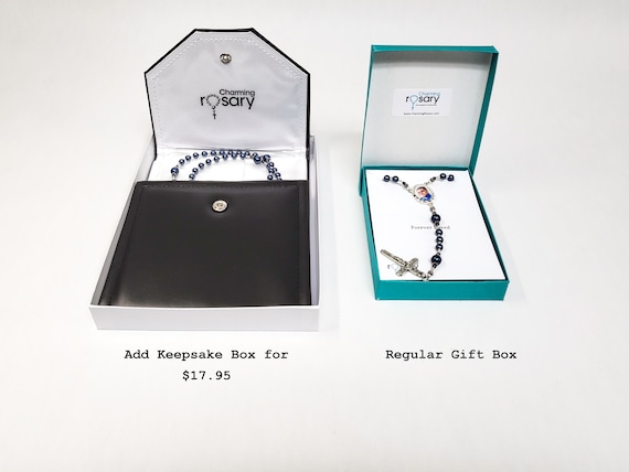 Rosario De Comunión Blanco MaMeMi - Con Caja De Almacenamiento, Longitud 34 Cm, Regalo Tradicional