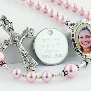 Memorial Rosary, Memorial Gift, Photo Rosary Beads, Picture in Catholic Rosary for Funeral, Personalized Rosary, Custom Rosary, PMemoryPPp