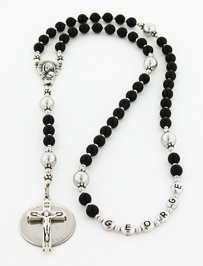 Boys Baptism Rosary for Christening Gift Personalized Rosary Etsy