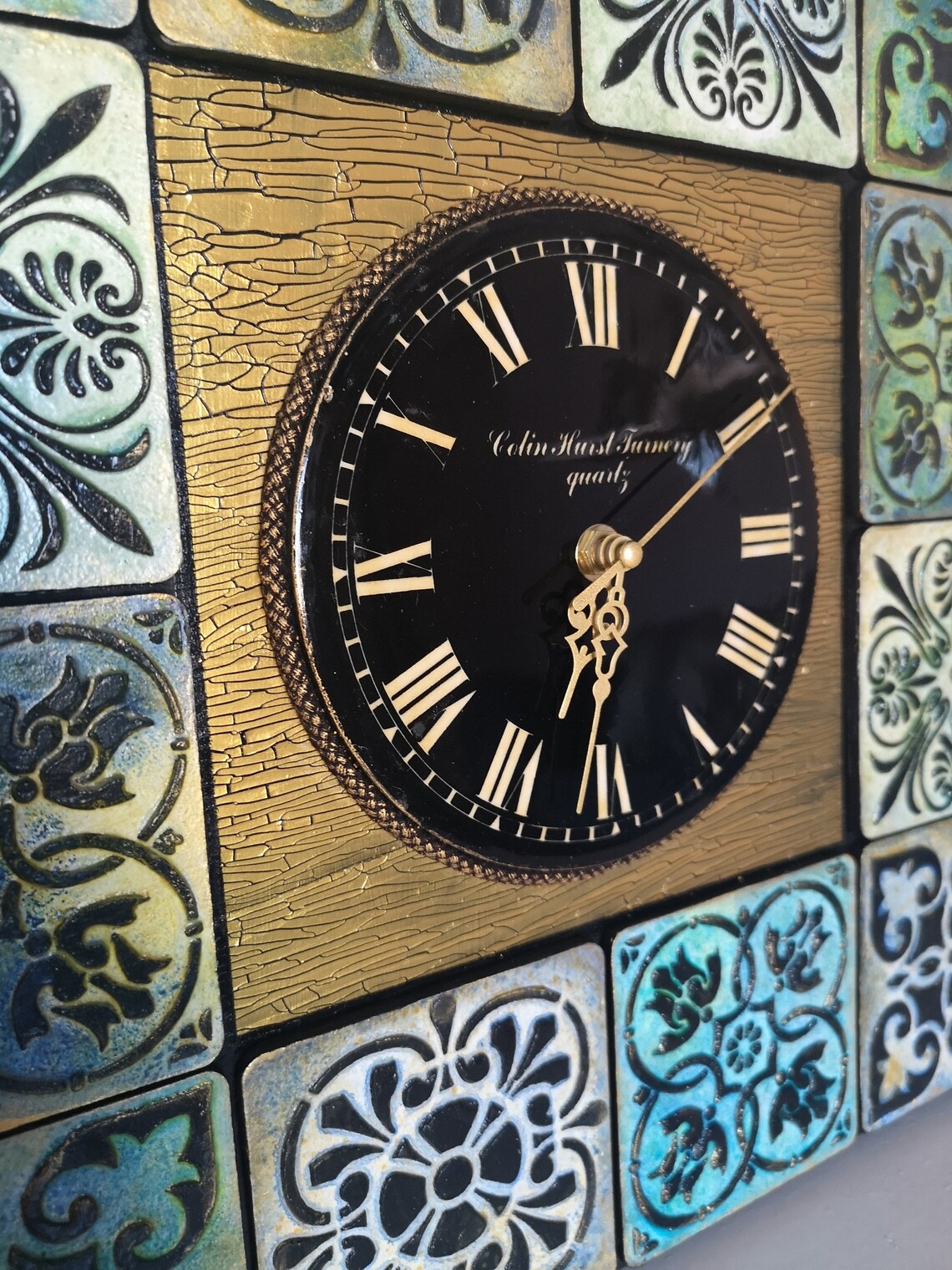 Artwork Wall CLOCK Ceramic tiles imitation Etsy