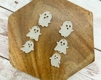 Glow in the Dark Ghost Trio Acrylic Earring Blank Set, DIY Jewelry Making