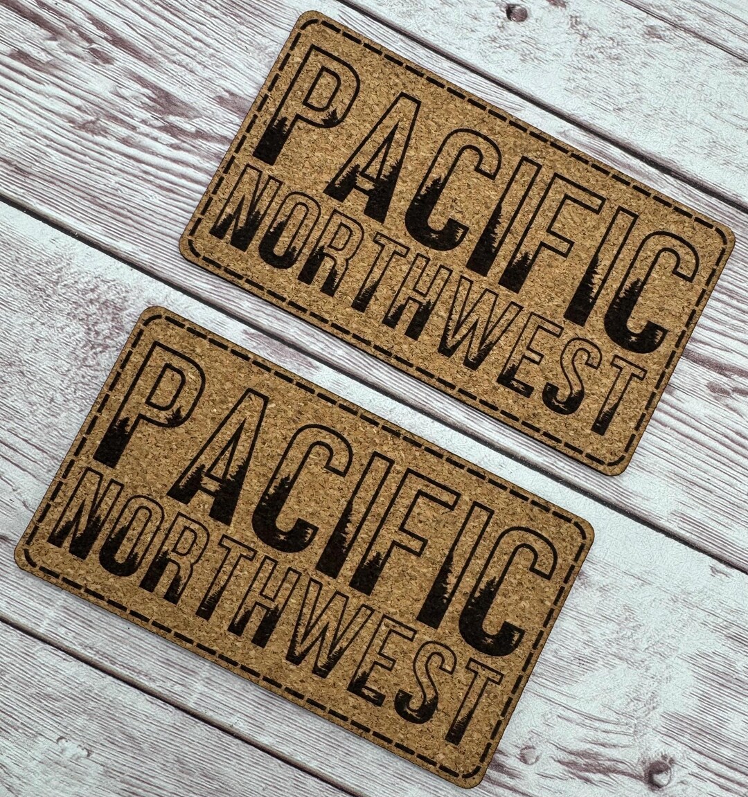 Pacific Northwest Trees Cork Hat Patch With Adhesive Backing, Hat Bar ...