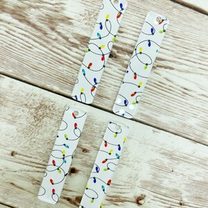 Patterned Christmas Lights Bar Acrylic Earring Blanks, DIY Jewelry Making