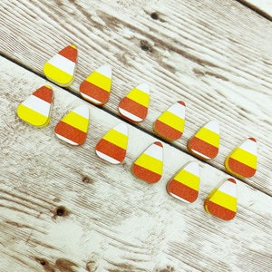 Acrylic Candy Corn Stud Earring Blanks Set of 6 Pair DIY Jewelry Making