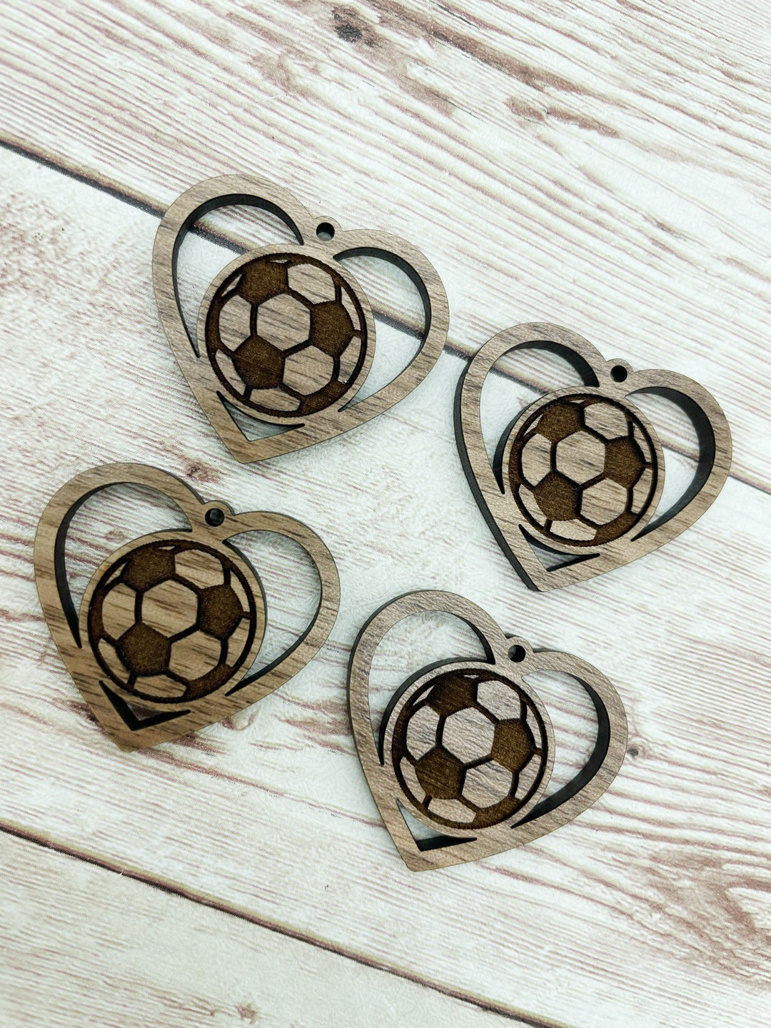 Heart Key | Wooden Earring Blanks Walnut