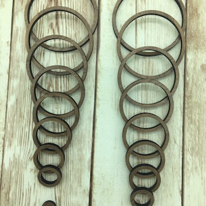 Wood Hoop Nesting Set Earring Blanks, Finished Walnut Blank, DIY Jewelry Making