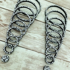 Patterned Acrylic Snow Leopard Print Hoop Nesting Set Earring Blanks, DIY Jewelry Making