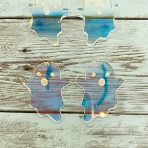 Iridescent Acrylic Ghost Earring Blanks, DIY Jewelry Making