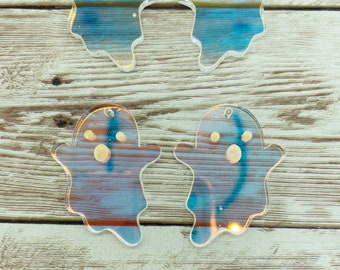 Iridescent Acrylic Ghost Earring Blanks, DIY Jewelry Making