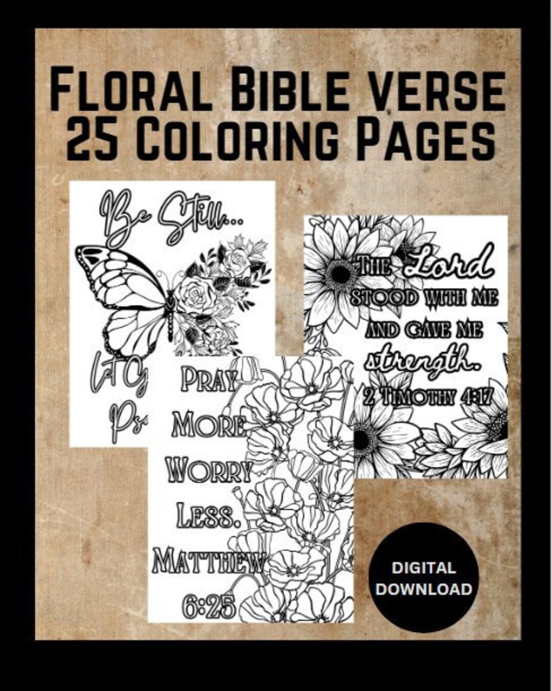25 Floral Bible Verse Coloring Pages/printable Coloring Pages ...