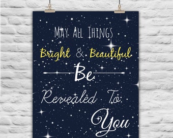 All Things Bright & Beautiful, Instant Download with stars