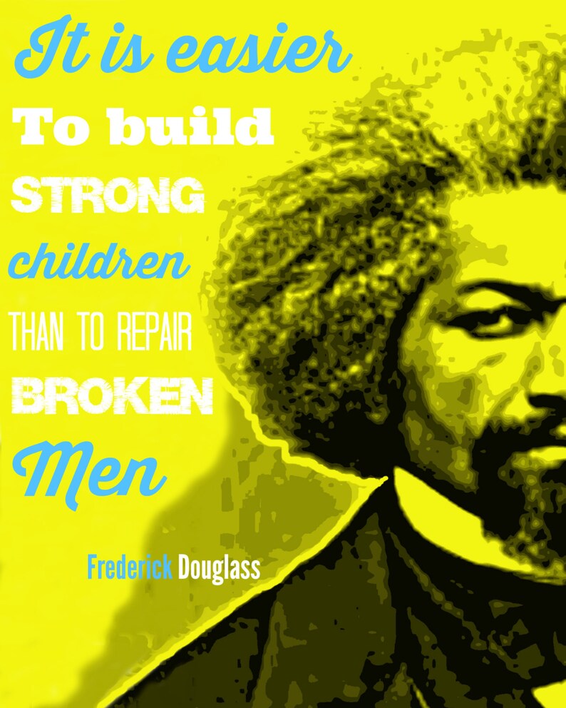 Frederick Douglass Yellow, Typography Pop Art Print, Wall Decor and ...