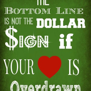 The Bottom Line greenTypography and Wall decor money print with dollar sign image 2