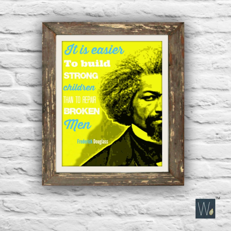 Frederick Douglass Yellow, Typography Pop Art Print, Wall Decor and ...