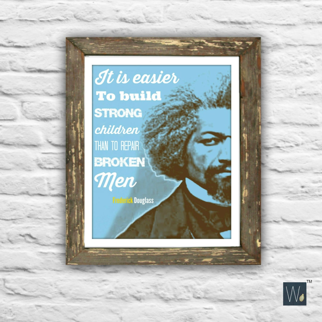 Frederick Douglass Blue, Typography and Wall Decor, Pop Art and Black ...