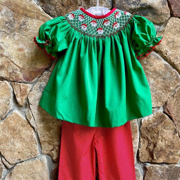 Christmas Santa & Stripes Ruffle Top and Shorts Set main image 0