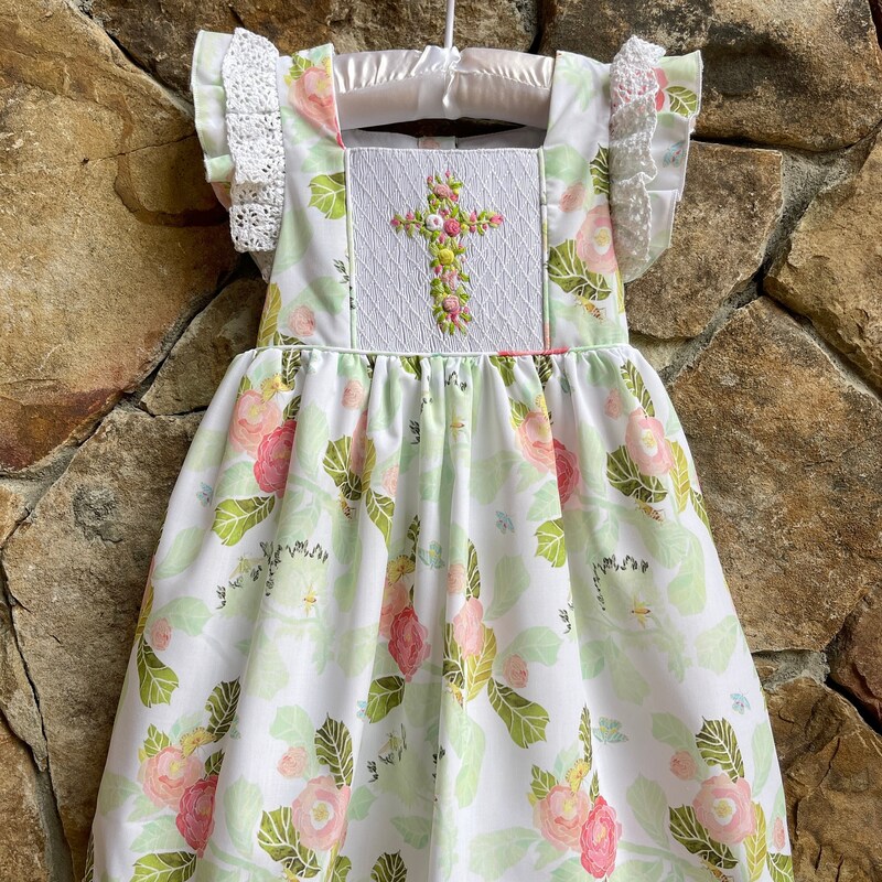 Floral Crisscross Smocked Off-Shoulder Dress