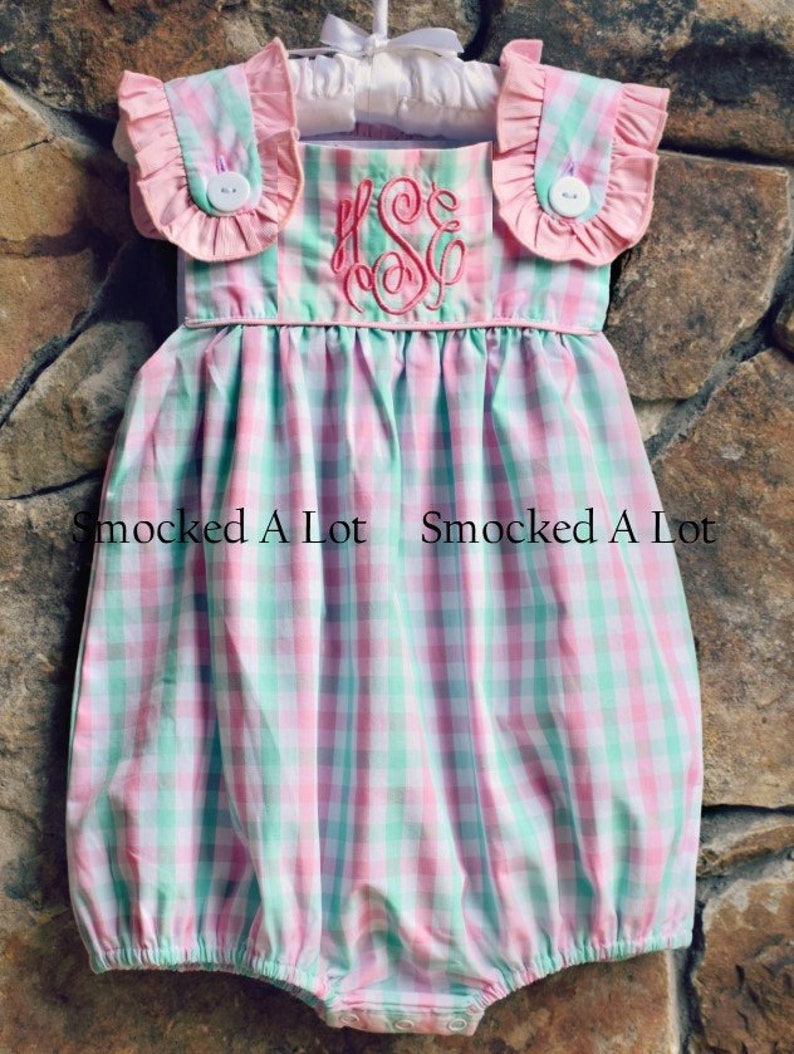 Smocked A Lot girls Minnie Mouse Pink Polka Dot Dress Birthday Ribbon Hair Bows!