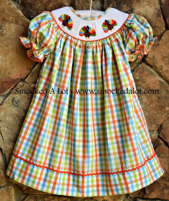 baby girl smocked thanksgiving dress