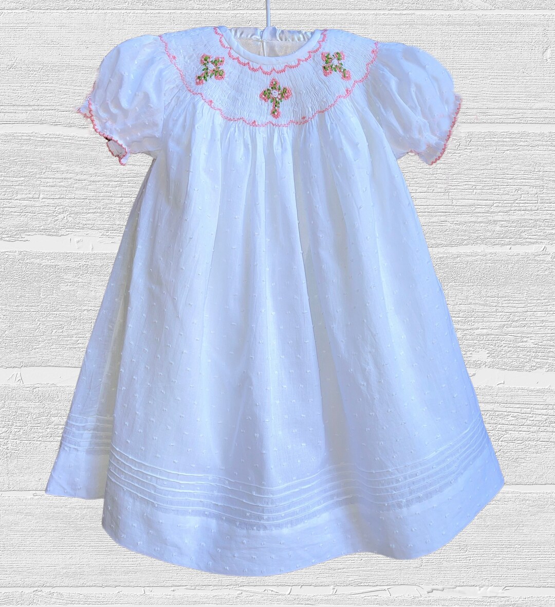 Claire & Charlie Girls Pink Cherry Print Smocked Bishop Dress main image 1