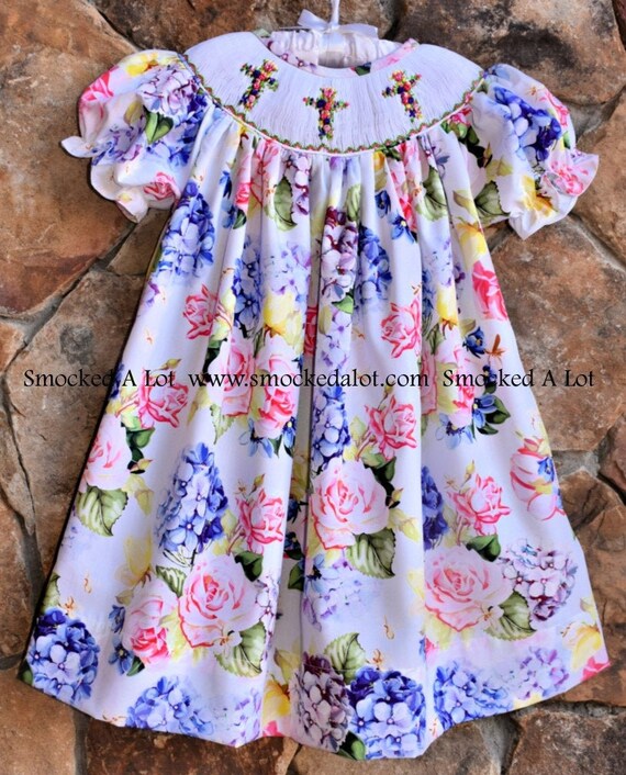 smocked cross bishop dress