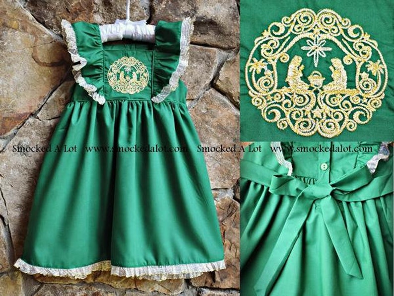 green smocked christmas dresses