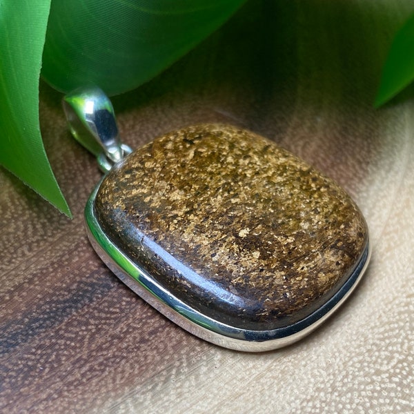 Bronzite Pendant Sterling Silver