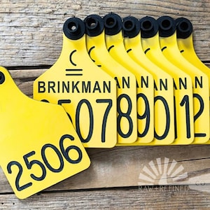Custom Engraved Ritchey Large Cow Ear Tags, Ritchey Tags, Cattle Tags, Ear Tags, Custom Ear Tags, Cow Tags, Herd Management, Herd Numbers