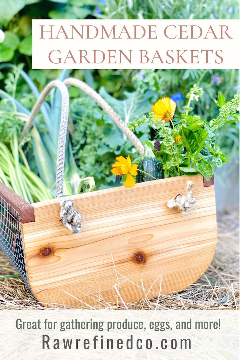 Personalized Handmade Garden Harvest Basket Garden Trug Etsy