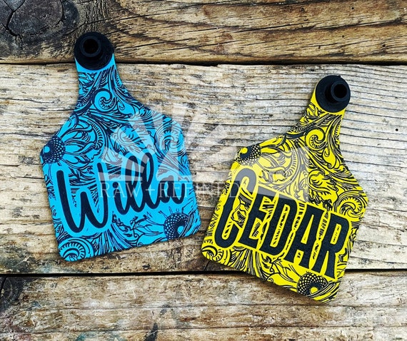 Custom ear tag keychains outlet
