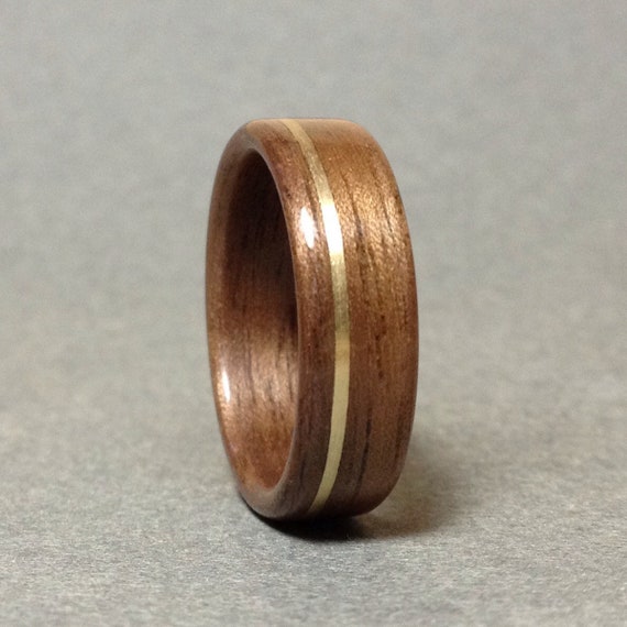 Bentwood Ring Mens Wooden Ring Sepele inlay copper Brass Handmade Ring Custom Wedding Band Ring Womens Wooden Ring
