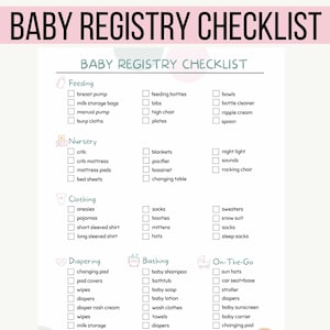 Baby Registry Checklist Printable Nursery Checklist Baby Essentials