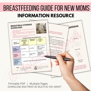 Breastfeeding Guide, Postpartum Breastfeeding Brochure, Baby Feeding ...