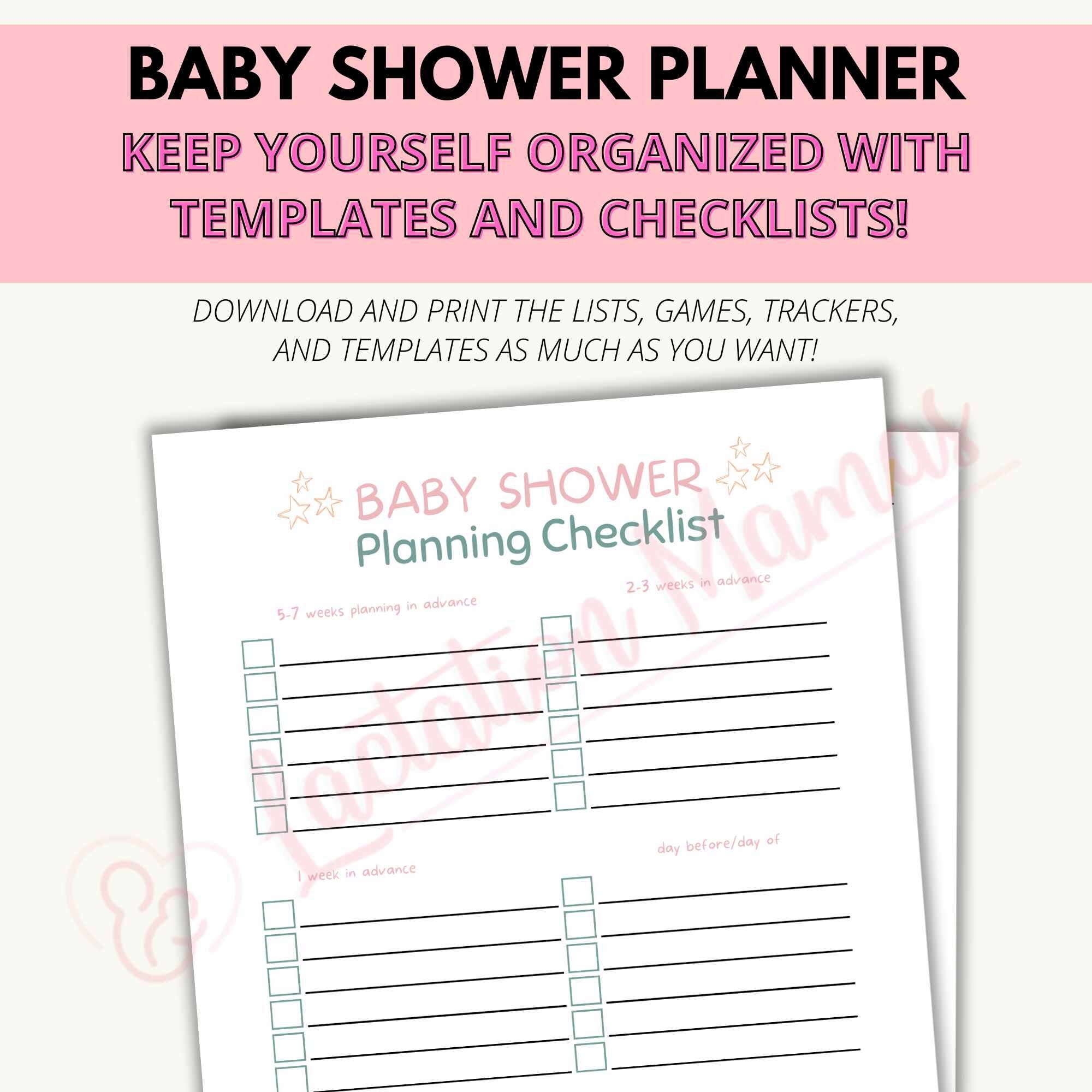Baby Shower Planner Printable, Shower Planner, Party Planner, Digital