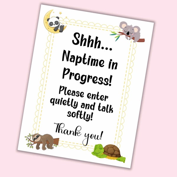 Baby Sleeping Front Door Signs, Do not knock, Baby Shower Gift, Shhh Baby Sleeping, Daycare Preschool, Digital PDF Instant Download