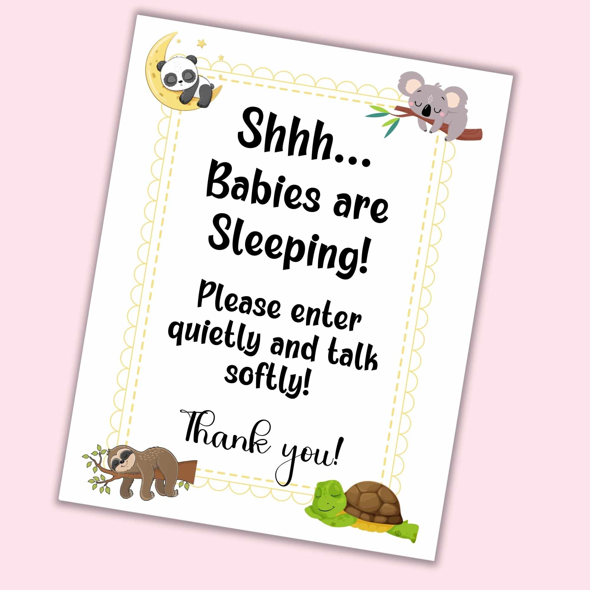 Baby Sleeping Front Door Signs, Do Not Knock, Baby Shower Gift, Shhh ...