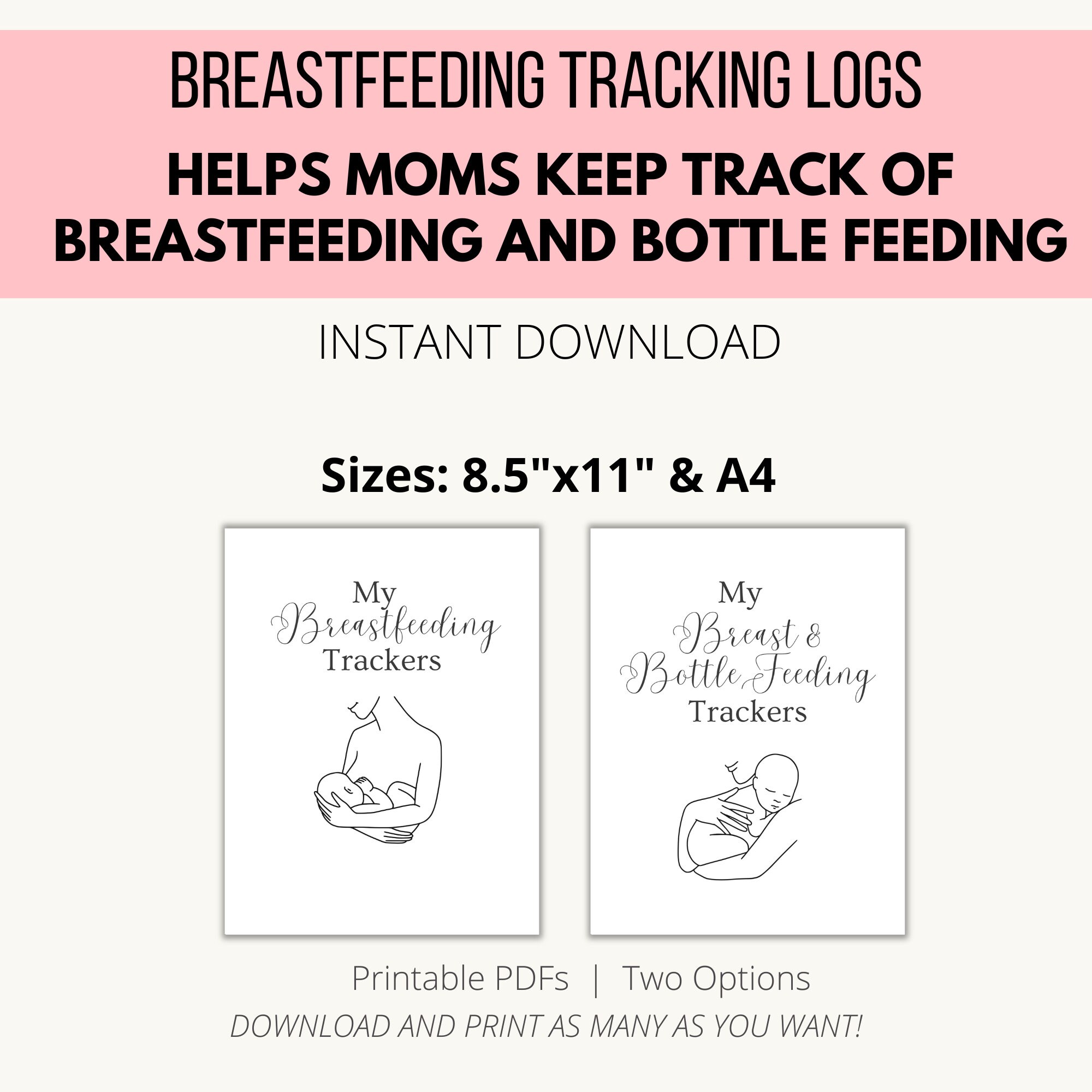 Baby Feeding Log Printable, Breastfeeding Log, Bottle Feeding Log ...