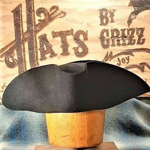 Militia Tricorn hat, Colonial, Militia, Revolutionary War, reenactment, historic, Lil Grizz, hand blocked, hand shaped, custom-fitted image 4