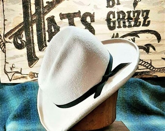 Pistolero, Cowboy Hat, custom, Western Hat, Gus Crease, felt, graduation, wedding, Christmas, birthday, gift for her, handmade, vintage