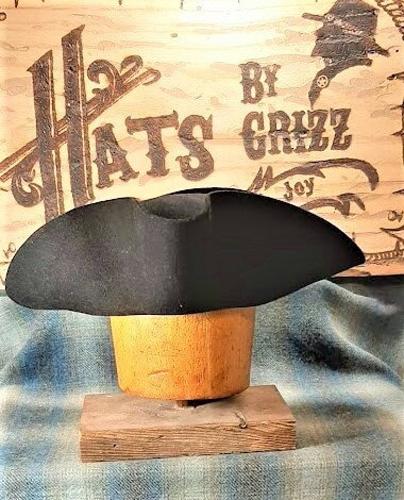 Militia Tricorn hat, Colonial, Militia, Revolutionary War, reenactment, historic, Lil Grizz, hand blocked, hand shaped, custom-fitted image 4